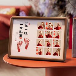 Customized baby hand and foot print souvenir photo frame Customized baby hand and foot print souvenir photo frame