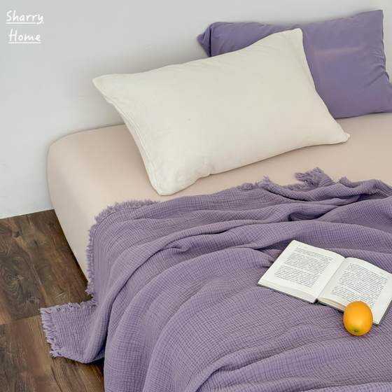ins dopamine retro style four-layer wrinkled gauze blanket Class A all-cotton purple office sofa air conditioning blanket
ins dopamine retro style four-layer wrinkled gauze blanket Class A all-cotton purple office sofa air conditioning blanket