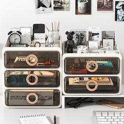 Drawer-type transparent desktop storage box A4 file stationery storage rack dormitory desk office X desk organization and storage Drawer-type transparent desktop storage box A4 file stationery storage rack dormitory desk office X desk organization and storage