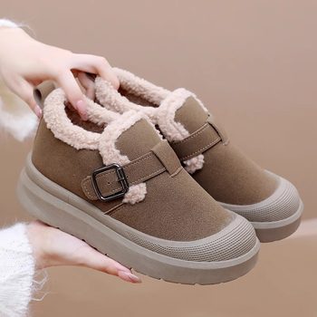 Snow boots for women 2025 winter new style plus velvet warm thick-soled cotton boots one-leg non-slip mom shoes thickened cotton shoes Snow boots for women 2025 winter new style plus velvet warm thick-soled cotton boots one-leg non-slip mom shoes thickened cotton shoes