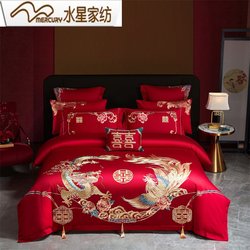 Mercury Home Textile Wedding Four-Piece Set Pure Cotton Embroidery Dragon and Phoenix Mercury Home Textile Wedding Four-Piece Set Pure Cotton Embroidery Dragon and Phoenix
