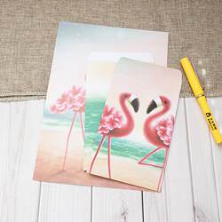 Cartoon Korean Flamingo Creative Retro Romantic Floral Sweet Love Letter Confession Letter Paper Envelope Set Customized Cartoon Korean Flamingo Creative Retro Romantic Floral Sweet Love Letter Confession Letter Paper Envelope Set Customized
