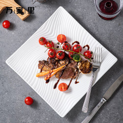 Scandinavian Style Household Steak Dinner Plate Flat Plate Western Food Plate 2025 New High-End White Plate Ceramic Dish Plate Scandinavian Style Household Steak Dinner Plate Flat Plate Western Food Plate 2025 New High-End White Plate Ceramic Dish Plate