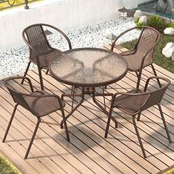New outdoor courtyard table and chair combination outdoor leisure open-air terrace garden chair rattan tea table rattan chair three New outdoor courtyard table and chair combination outdoor leisure open-air terrace garden chair rattan tea table rattan chair three