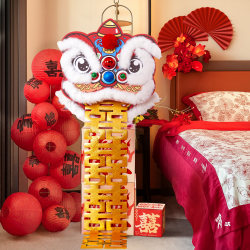 Lion Dance Wedding Room Decoration Set, Kt Board Ornaments, Decoration for the Bride's Wedding, Groom's Hotel Wedding, Bedroom Headboard Garland Lion Dance Wedding Room Decoration Set, Kt Board Ornaments, Decoration for the Bride's Wedding, Groom's Hotel Wedding, Bedroom Headboard Garland