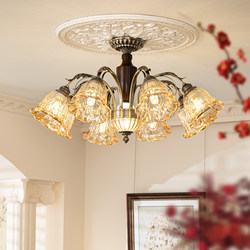 Yi see French antique hanging lamps Fancy solid wood bedroom ceiling lamp dining room American retro living room main lamp Yi see French antique hanging lamps Fancy solid wood bedroom ceiling lamp dining room American retro living room main lamp