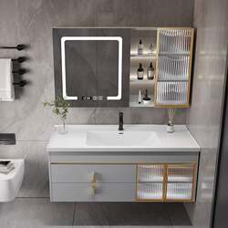 Slate bathroom cabinet combination integrated cabinet smart washbasin bathroom modern light luxury hand wash basin basin cabinet Slate bathroom cabinet combination integrated cabinet smart washbasin bathroom modern light luxury hand wash basin basin cabinet