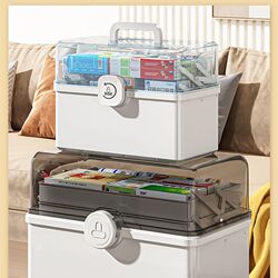 Spot quick-release medicine box household storage cabinet large-capacity medicine box multi-layer medicine box first aid supplies storage box Spot quick-release medicine box household storage cabinet large-capacity medicine box multi-layer medicine box first aid supplies storage box