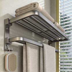 No punching towel e rack bathroom gun gray space aluminum bathroom rack toilet towel rack wall hanging hand washing No punching towel e rack bathroom gun gray space aluminum bathroom rack toilet towel rack wall hanging hand washing