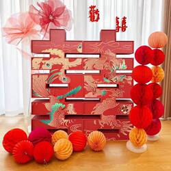 Three-Dimensional Double Happiness Character Snap-On Engagement Banquet Decoration Set, New Chinese-Style Decoration, Floor-Standing Kt Board Ornaments, Double Happiness Character Background Board Three-Dimensional Double Happiness Character Snap-On Engagement Banquet Decoration Set, New Chinese-Style Decoration, Floor-Standing Kt Board Ornaments, Double Happiness Character Background Board