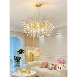 French light luxury living room crystal chandelier restaurant lamp 2024 new high-end store commercial creative branch art lamp French light luxury living room crystal chandelier restaurant lamp 2024 new high-end store commercial creative branch art lamp