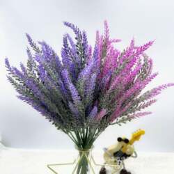 Factory direct sales simulated flowers lavender flocked wheat ears artificial flowers outdoor simulated plant decoration plastic flower handles Factory direct sales simulated flowers lavender flocked wheat ears artificial flowers outdoor simulated plant decoration plastic flower handles