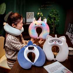 Cartoon memory foam u-shaped pillow neck pillow airplane travel pillow portable car u-shaped pillow student cervical spine pillow Cartoon memory foam u-shaped pillow neck pillow airplane travel pillow portable car u-shaped pillow student cervical spine pillow
