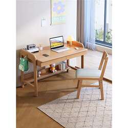 Simple Nordic solid wood desk boy student study table small apartment home computer desk lifting adjustable small table Simple Nordic solid wood desk boy student study table small apartment home computer desk lifting adjustable small table