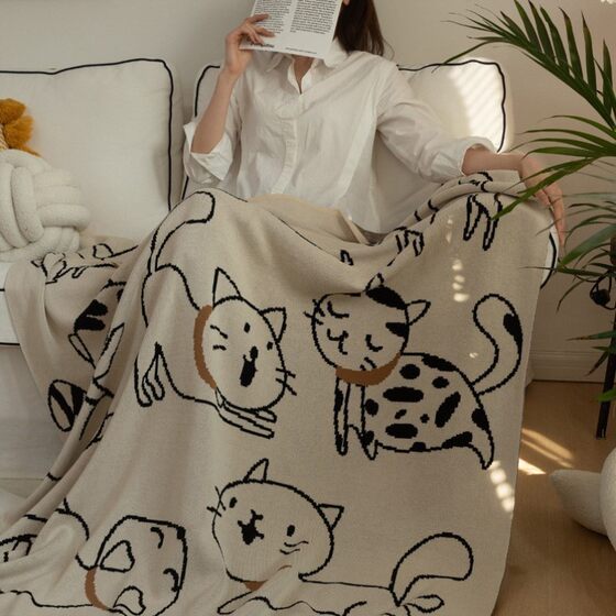 Cute cotton blanket cover blanket blanket pure cotton sofa office air conditioning cat A jacquard knitted casual lunch break
Cute cotton blanket cover blanket blanket pure cotton sofa office air conditioning cat A jacquard knitted casual lunch break