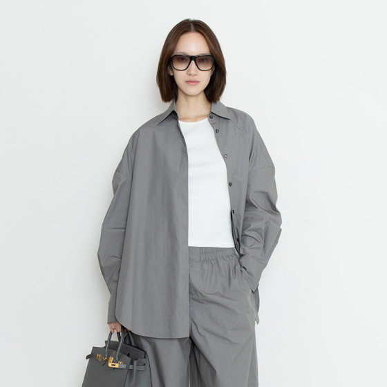 FILGood 100% cotton grey loose shirt spring and summer style FG03S01
FILGood 100% cotton grey loose shirt spring and summer style FG03S01