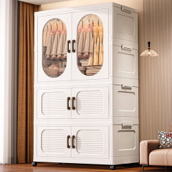 Baby Wardrobe Installation-Free Baby Clothes Storage Cabinet Children's Simple Small Wardrobe Plastic Household Storage Locker Baby Wardrobe Installation-Free Baby Clothes Storage Cabinet Children's Simple Small Wardrobe Plastic Household Storage Locker