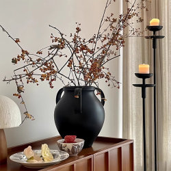 Vintage Ceramic Pot Large Vase French Mid-Century Style Wabi-Sabi Style Flower Vessel Living Room Sofa Tv Cabinet Side Table Decoration Vintage Ceramic Pot Large Vase French Mid-Century Style Wabi-Sabi Style Flower Vessel Living Room Sofa Tv Cabinet Side Table Decoration