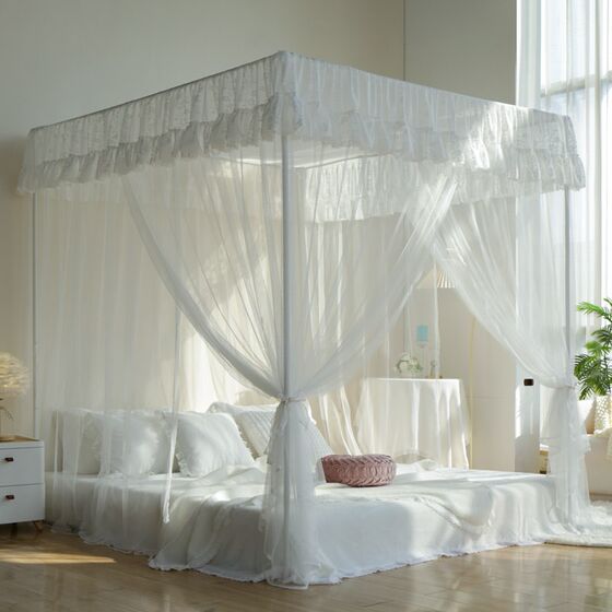 Huhu Bear's new style fairy bedroom mosquito net, household children's bed mosquito net, three-door floor-standing fenced mosquito net Huhu Bear's new style fairy bedroom mosquito net, household children's bed mosquito net, three-door floor-standing fenced mosquito net
