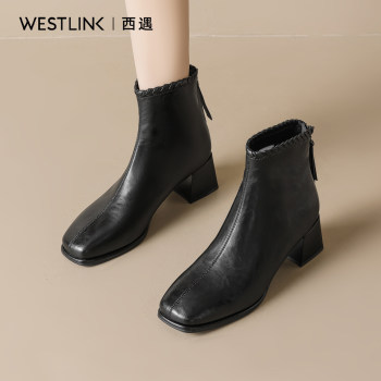 Xiyu official flagship store thick heel square head short boots 
Xiyu official flagship store thick heel square head short boots