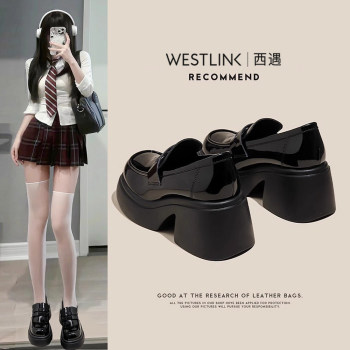 Xiyu thick heel loafers black jk small leather shoes single shoes 
Xiyu thick heel loafers black jk small leather shoes single shoes