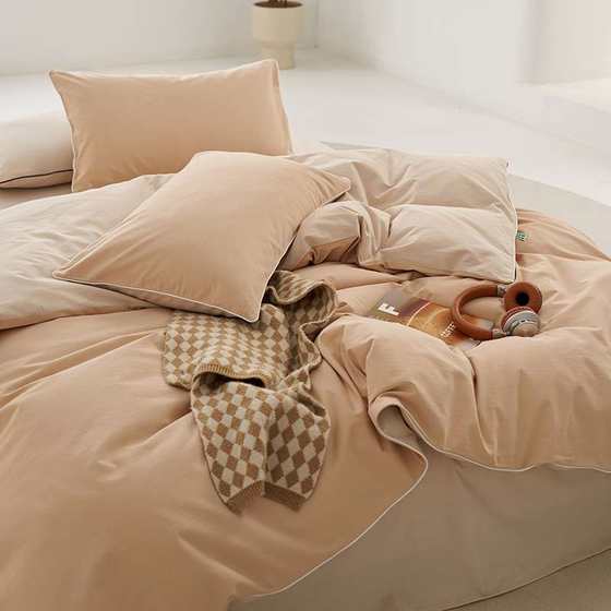 High-end Class A pure cotton brushed four-piece set, autumn and winter skin-friendly jacquard waxy thickened sheets and quilt cover for naked sleeping bedding 
High-end Class A pure cotton brushed four-piece set, autumn and winter skin-friendly jacquard waxy thickened sheets and quilt cover for naked sleeping bedding
