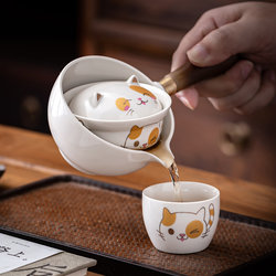 Lian Shantang Side Handle Rotating Leisure Teapot Small Tea Set for Home Use, Small Green Mandarin Tea Pot for Brewing Tea, Single Pot Lian Shantang Side Handle Rotating Leisure Teapot Small Tea Set for Home Use, Small Green Mandarin Tea Pot for Brewing Tea, Single Pot