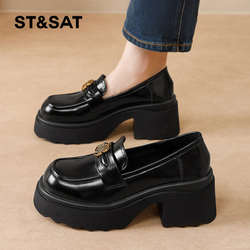 Saturday's temperament, fashionable, thick-soled, genuine leather lazy Saturday's temperament, fashionable, thick-soled, genuine leather lazy