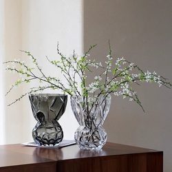 Creative Dining Table Valley-Shaped Rose Crystal Glass Vase Ornament for Living Room Flower Arrangement, Light Luxury and High-End Feel ins Style Creative Dining Table Valley-Shaped Rose Crystal Glass Vase Ornament for Living Room Flower Arrangement, Light Luxury and High-End Feel ins Style