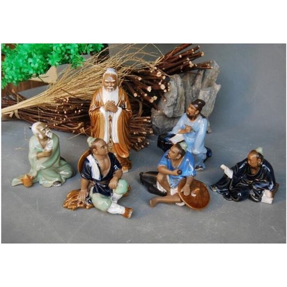 Chinese style ancient figures ceramic ornaments garden gardening rockery basin J landscape landscaping decorations home crafts Chinese style ancient figures ceramic ornaments garden gardening rockery basin J landscape landscaping decorations home crafts