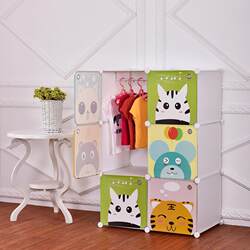 Simple Wardrobe Children's Cartoon Baby Combination Plastic Storage Cabinet Magic Piece Assembly Folding Resin Wardrobe Simple Wardrobe Children's Cartoon Baby Combination Plastic Storage Cabinet Magic Piece Assembly Folding Resin Wardrobe