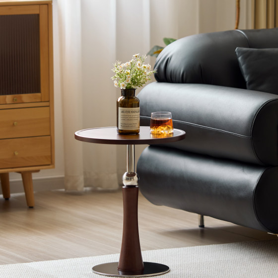 Medium style solid wood sofa side table top sense home bed side table designer balcony coffee table floor placement Medium style solid wood sofa side table top sense home bed side table designer balcony coffee table floor placement