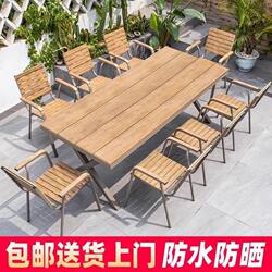 Outdoor table and chair plastic wood 3-5 piece patio set Outdoor table and chair plastic wood 3-5 piece patio set