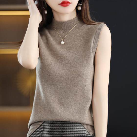 Real product early autumn 100 cardigan women's sleeveless pullover cashmere sweater half turtleneck sweater loose outer vest
Real product early autumn 100 cardigan women's sleeveless pullover cashmere sweater half turtleneck sweater loose outer vest