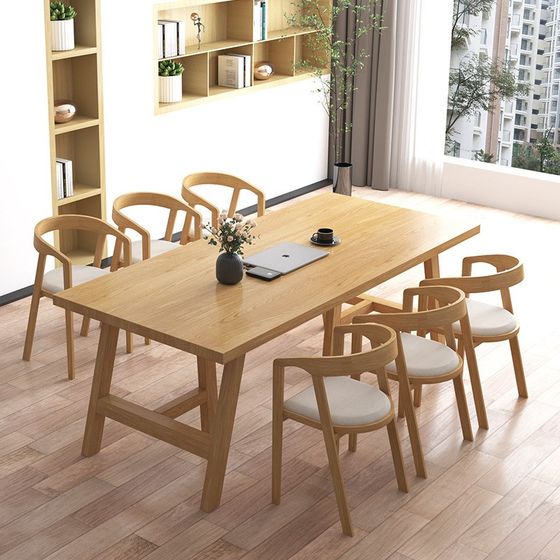 Pure solid wood dining table Japanese long table large table household log furniture office double desk combination dining table chair
Pure solid wood dining table Japanese long table large table household log furniture office double desk combination dining table chair