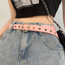 Pink Cute Heart-shaped Small Belt Women's 2025 New arrival Decoration with Denim Short Skirt Belt Trendy Women Pink Cute Heart-shaped Small Belt Women's 2025 New arrival Decoration with Denim Short Skirt Belt Trendy Women