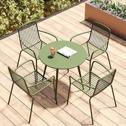 Outdoor Leisure Wrought Iron Table and Chair Set for Open-Air Courtyard, Garden, Villa, Milk Tea Shop, Cafe, Garden Table and Chair Combination Outdoor Leisure Wrought Iron Table and Chair Set for Open-Air Courtyard, Garden, Villa, Milk Tea Shop, Cafe, Garden Table and Chair Combination