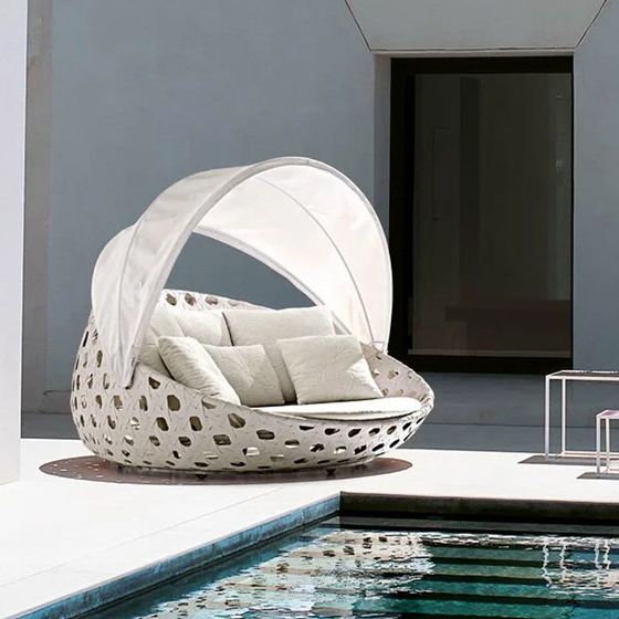 Outdoor rattan chair Susual bed garden balcony vine art table chair terrace casual lying bed double rattan furniture Outdoor rattan chair Susual bed garden balcony vine art table chair terrace casual lying bed double rattan furniture