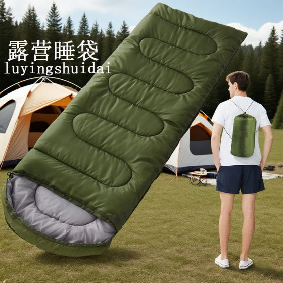 Sleeping bag outdoor camping and travel four seasons universal double person splicing outdoor thickened sleeping bag office lunch break 
Sleeping bag outdoor camping and travel four seasons universal double person splicing outdoor thickened sleeping bag office lunch break