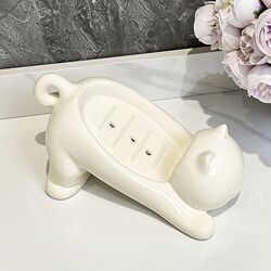 Ceramic soap dish drain box bathroom student dormitory soap box bathroom cute washbasin soap box storage rack Ceramic soap dish drain box bathroom student dormitory soap box bathroom cute washbasin soap box storage rack