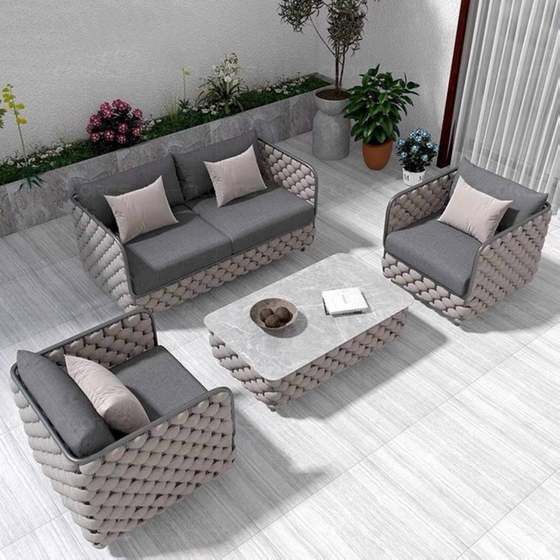 Nordic leisure outdoor sofa combination balcony courtyard garden rattan furniture designer sales department villa rope chair
Nordic leisure outdoor sofa combination balcony courtyard garden rattan furniture designer sales department villa rope chair