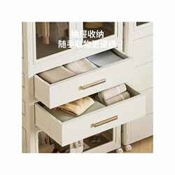 Simple dust-proof wardrobe foldable storage cabinet home bedroom children's wardrobe storage box plastic home wardrobe Simple dust-proof wardrobe foldable storage cabinet home bedroom children's wardrobe storage box plastic home wardrobe