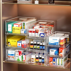Drawer-type medicine storage box medicine box family size A large medicine first-aid medicine box storage box transparent multi-layer Drawer-type medicine storage box medicine box family size A large medicine first-aid medicine box storage box transparent multi-layer