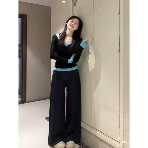 Super feel Modal v-neck fake two-piece contrasting long-sleeved T-shirt for women in spring and summer slim fit and slim inner bottom shirt top
Super feel Modal v-neck fake two-piece contrasting long-sleeved T-shirt for women in spring and summer slim fit and slim inner bottom shirt top