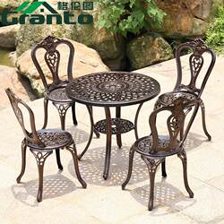 Outdoor wrought iron coffee table, cast aluminum table and chair combination, 3-5 piece set, open-air balcony, garden courtyard, leisure outdoor furniture Outdoor wrought iron coffee table, cast aluminum table and chair combination, 3-5 piece set, open-air balcony, garden courtyard, leisure outdoor furniture