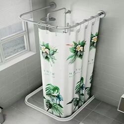 Bathroom U-shaped magnetic shower curtain rod set without punching bathroom wet and dry separation shower room partition waterproof curtain Bathroom U-shaped magnetic shower curtain rod set without punching bathroom wet and dry separation shower room partition waterproof curtain