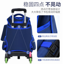 Elementary school children's trolley schoolbag girls grade 1236 detachable stair-climbing large-capacity backpack boys waterproof Elementary school children's trolley schoolbag girls grade 1236 detachable stair-climbing large-capacity backpack boys waterproof
