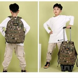Camouflage new children's primary school trolley school bag 1-3-6 grade 5 boys with wheels for climbing stairs hand luggage Camouflage new children's primary school trolley school bag 1-3-6 grade 5 boys with wheels for climbing stairs hand luggage