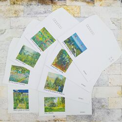 Monet Impressionist famous painting envelope master series flower landscape architecture sunrise impression can be mailed for decoration and storage Monet Impressionist famous painting envelope master series flower landscape architecture sunrise impression can be mailed for decoration and storage