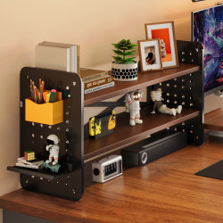 Desktop Bookshelf, DIY Pegboard Multi-Layer Storage Rack, Computer Desk Organizer, Office Desktop Display Rack Desktop Bookshelf, DIY Pegboard Multi-Layer Storage Rack, Computer Desk Organizer, Office Desktop Display Rack